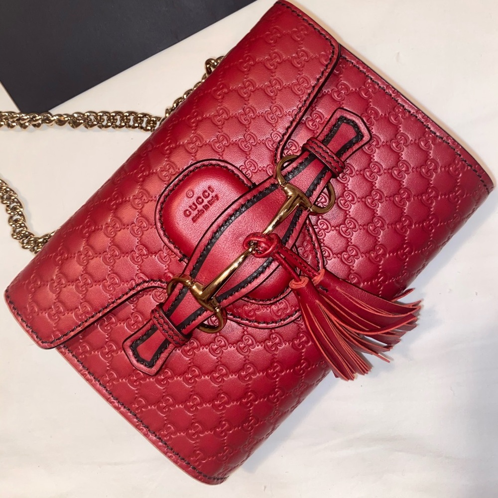 Authentic Gucci Emily Microguccissima Red Bag